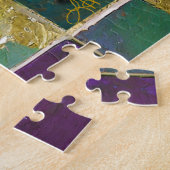 Mardi Gras Third Eye Gouden Keramisch Veer Masker Legpuzzel (Zijkant)