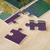 Mardi Gras Third Eye Gouden Keramisch Veer Masker Legpuzzel (Zijkant)