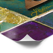 Mardi Gras Third Eye Gouden Keramisch Veer Masker Perfect Poster (Hoek)