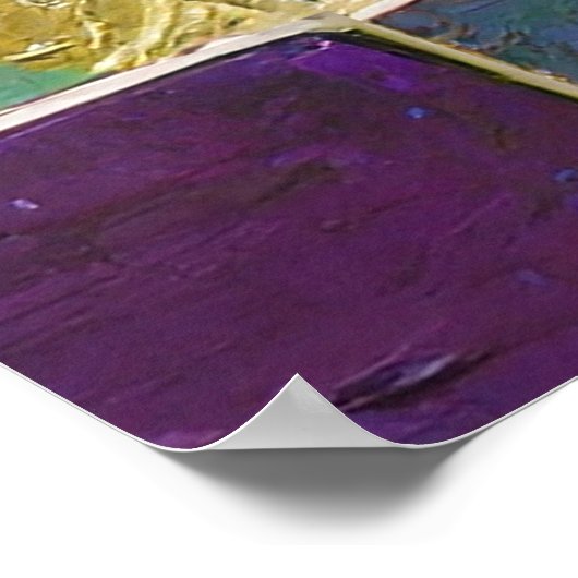 Mardi Gras Third Eye Gouden Keramisch Veer Masker Poster (Hoek)