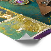 Mardi Gras Third Eye Gouden Keramische Veer Masker Poster (Hoek)