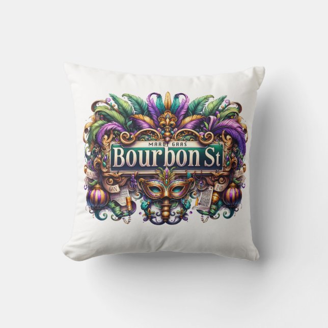 Mardi Gras Throw Pillow Kussen (Voorkant)
