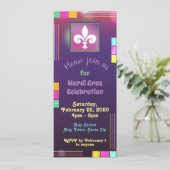 Mardi Gras Ticket Invitation Kaart (Staand voorkant)