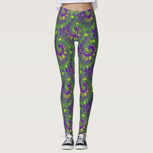 Mardi Gras Tie Dye Leggings (Voorkant)