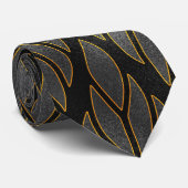Mardi Gras Tie, Mardi Gras Black and Gold Stropdas (Opgerold)