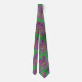 Mardi Gras Tie, Mardi Gras Green Purple Fleur Stropdas (Achterkant)