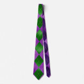 Mardi Gras Tie, Mardi Gras Purple Green Argyle Stropdas (Voorkant)