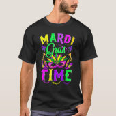 Mardi Gras Time Feathered Krewes Mask  Mardi Gras T-shirt (Voorkant)