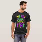 Mardi Gras Time Feathered Krewes Mask  Mardi Gras T-shirt (Voorkant volledig)