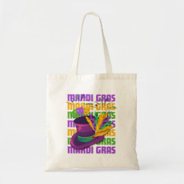 MARDI GRAS Top Hoed Veren Tote Bag