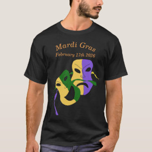 Mardi Gras Tragedie Komedie Masker T-shirt