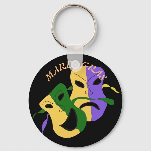 Mardi Gras Tragic, Comic Mask Colorful Sleutelhanger (Voorkant)
