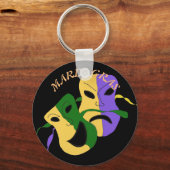 Mardi Gras Tragic, Comic Mask Colorful Sleutelhanger (Voorkant)