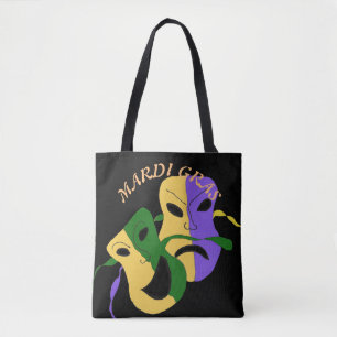 Mardi Gras Tragic, Comic Mask Colorful Tote Bag