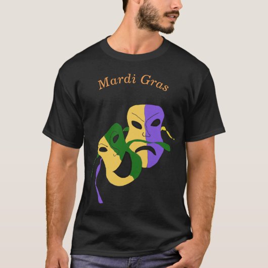 Mardi Gras tragisch comedy Masker T-shirt (Voorkant)