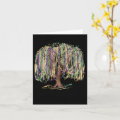 Mardi Gras Tree Beads New Orleans 2025 Festival BE Kaart (Gele Bloem)