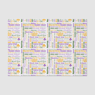 Mardi Gras Tri-Colored Multi-Font-papier Tissuepapier