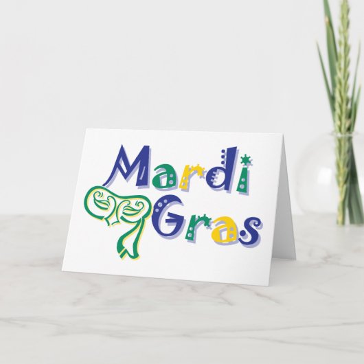 Mardi Gras Tri Mask Kaart (Voorkant)