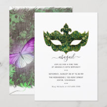Mardi Gras Tropische Vlinder Verjaardagsfeestje