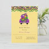 Mardi Gras  Truck Baby shower Kaart (Staand voorkant)