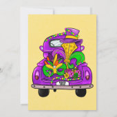 Mardi Gras  Truck Baby shower Kaart (Achterkant)