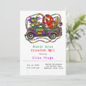 Mardi Gras  Truck Crawfish Boil Invitation Kaart (Staand voorkant)