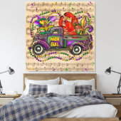 Mardi Gras  Truck Music Fleur de Lis Canvas Afdruk (Insitu (Slaapkamer))