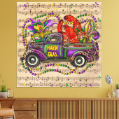 Mardi Gras  Truck Music Fleur de Lis Canvas Afdruk (Insitu (Woonkamer))
