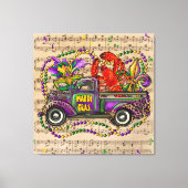 Mardi Gras  Truck Music Fleur de Lis Canvas Afdruk (Voorkant)