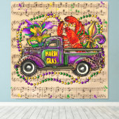 Mardi Gras  Truck Music Fleur de Lis Canvas Afdruk (Insitu (Houten vloer))
