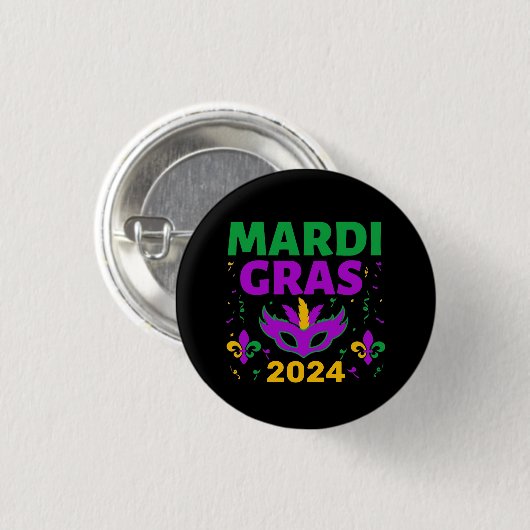 Mardi Gras Trucker Hat Ronde Button 3,2 Cm (Voorkant /achterkant)