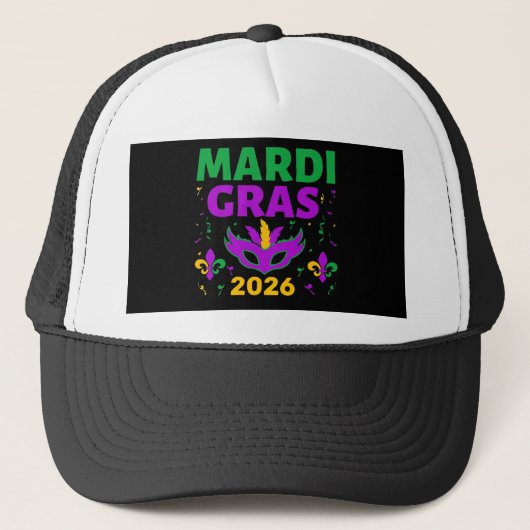 Mardi Gras Truckerhoed Trucker Pet (Voorkant)