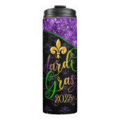 Mardi Gras Tumbler, Mardi Gras 2023 Paars Design Thermosbeker (Voorkant)