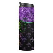 Mardi Gras Tumbler, Mardi Gras 2023 Paars Design Thermosbeker (Geroteerd rechts)