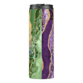 Mardi Gras Tumbler, Mardi Gras Paars Groen Agate Thermosbeker (Achterkant)