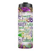 Mardi Gras Tumbler, Mardi Gras Words Thermosbeker (Voorkant)