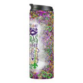 Mardi Gras Tumbler, Mardi Gras Words Thermosbeker (Geroteerd rechts)