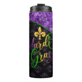 Mardi Gras Tumbler, Paarse Glitter, Paars Thermosbeker (Voorkant)