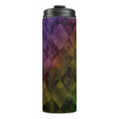 Mardi Gras Tumbler, Rainbow Argyle en Fleur Thermosbeker (Voorkant)