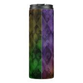 Mardi Gras Tumbler, Rainbow Argyle en Fleur Thermosbeker (Achterkant)