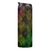 Mardi Gras Tumbler, Rainbow Argyle en Fleur Thermosbeker (Geroteerd rechts)