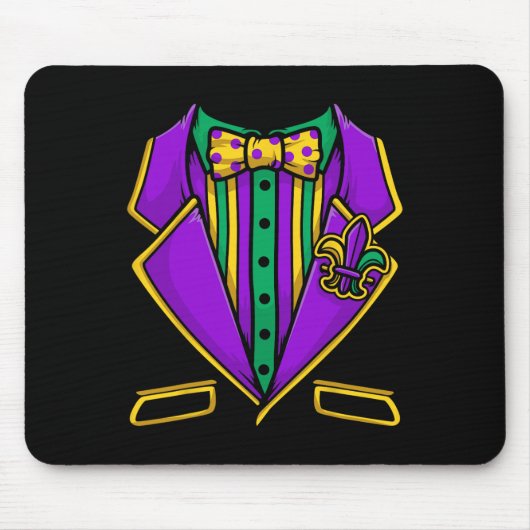 Mardi Gras Tuxedo pak voor New Orleans kostuum Mas Muismat (Voorkant)