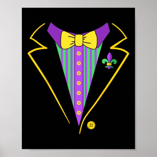 Mardi Gras Tuxedo pak voor New Orleans kostuum Mas Poster (Voorkant)
