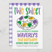 Mardi Gras Tweede Verjaardag Uitnodiging (Voorkant / Achterkant)