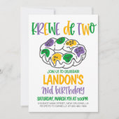 Mardi Gras Tweede Verjaardag Uitnodiging (Voorkant)