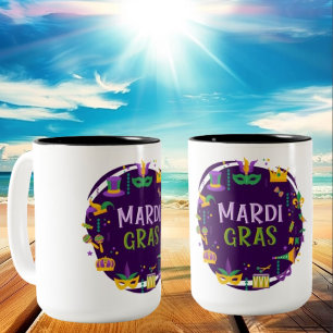 Mardi Gras Tweekleurige Koffiemok