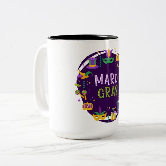 Mardi Gras Two-Tone Coffee Mok (Voorkant links)
