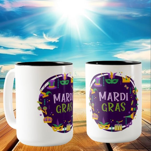 Mardi Gras Two-Tone Coffee Mok