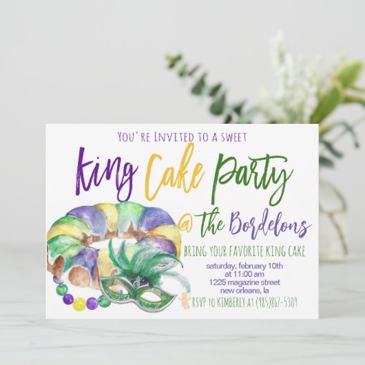 Mardi Gras Uitnodiging (Staand voorkant)