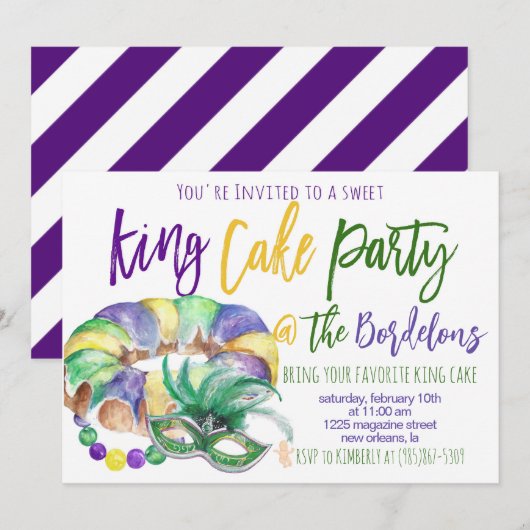 Mardi Gras Uitnodiging (Voorkant / Achterkant)